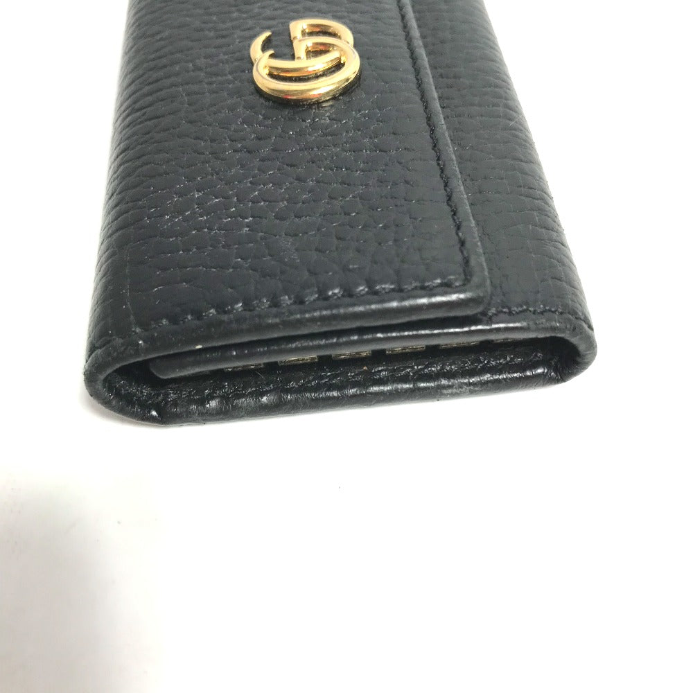 GUCCI 456118 GG Marmont 6-Key Leather Key Case, Women's, Black
