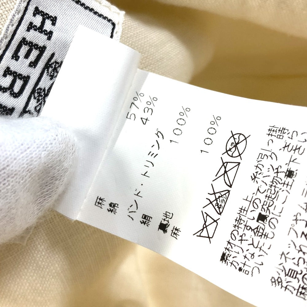 HERMES バイカラー ハット帽 帽子 バケットハット ボブハット ハット コットン レディース ブラウン/アイボリー系