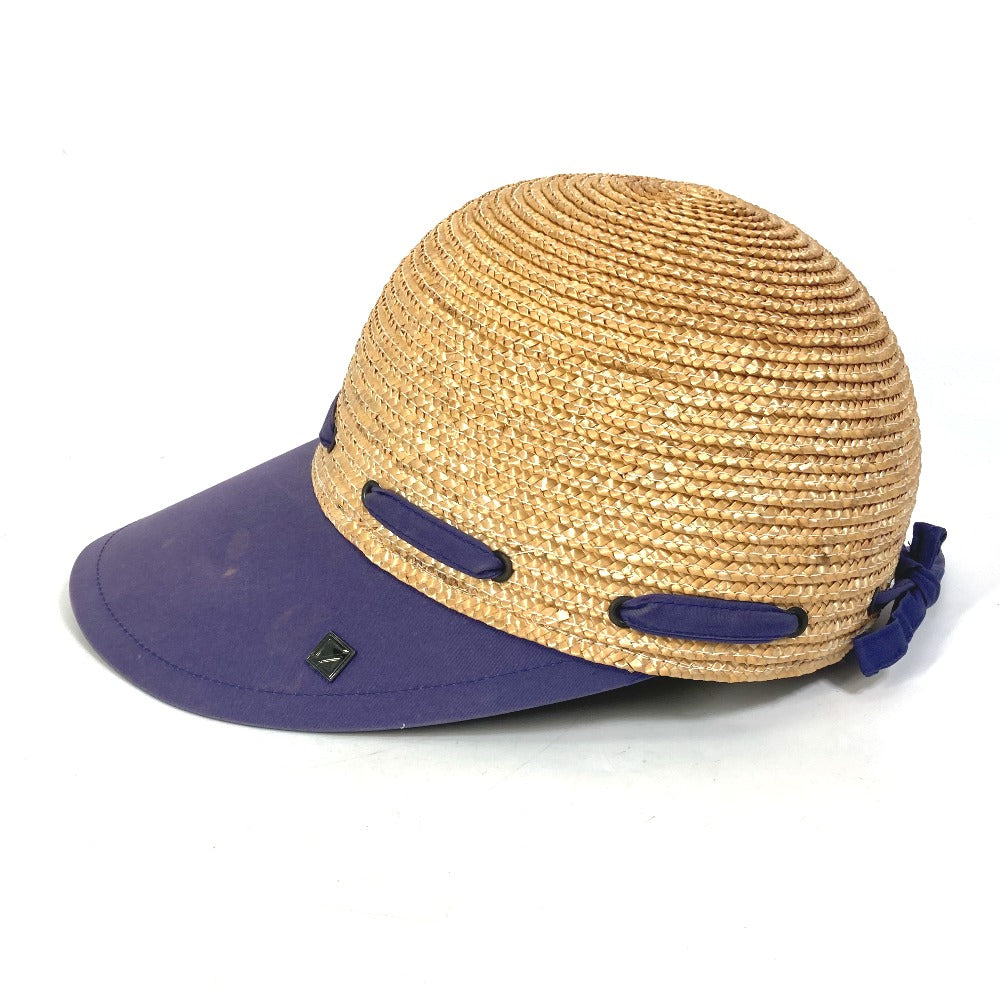 Dior Women's Cotton Straw Sports Cap with Ribbon, Navy/Beige