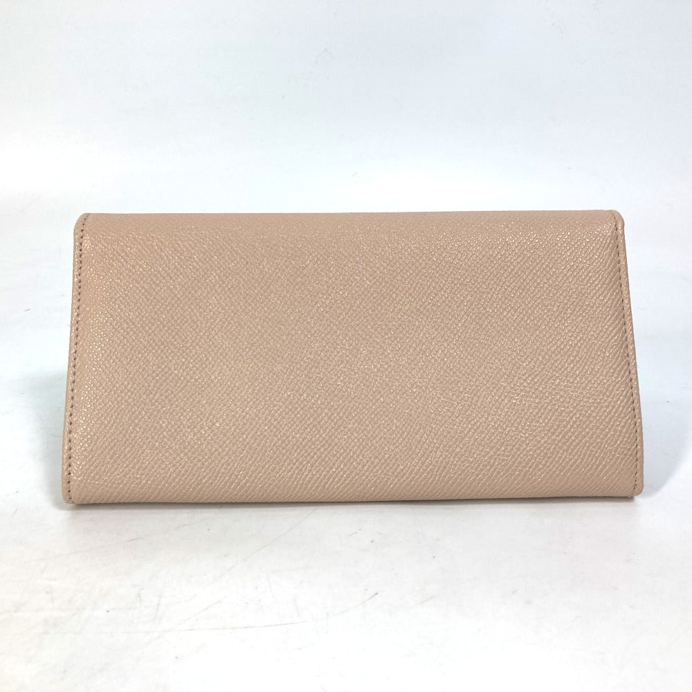 BVLGARI Bvlgari Logo Clip Bifold Wallet Leather Women's Light Pink