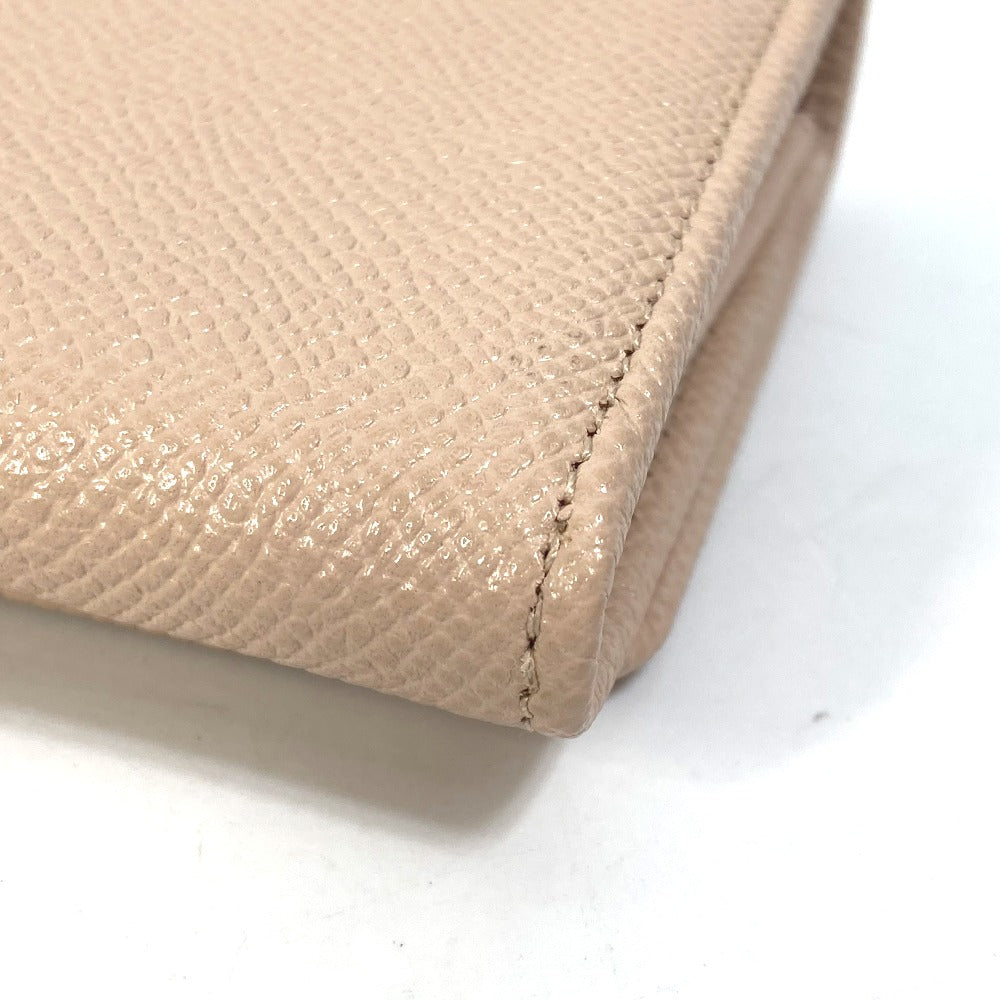 BVLGARI Bvlgari Logo Clip Bifold Wallet Leather Women's Light Pink