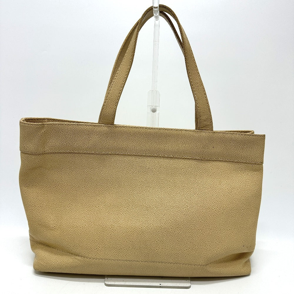 CHANEL Shoulder Bag, Coco Mark, CC Tote Bag, Caviar Skin, Women's, Beige