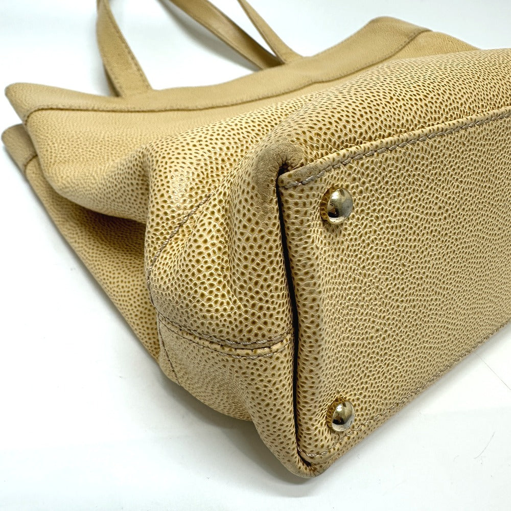 CHANEL Shoulder Bag, Coco Mark, CC Tote Bag, Caviar Skin, Women's, Beige