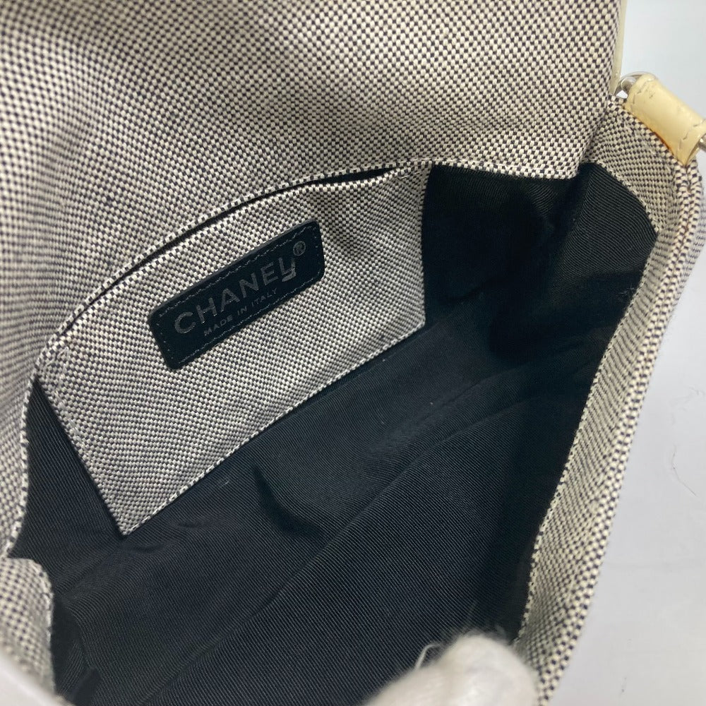 CHANEL No.5 CC Camellia Coco Mark Chain Shoulder Bag Canvas Women's Gray