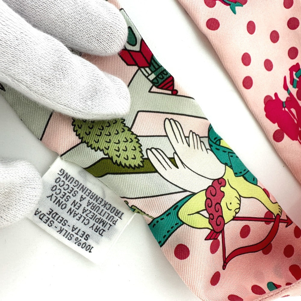 HERMES Twilly Silk Scarf for Women, Pink