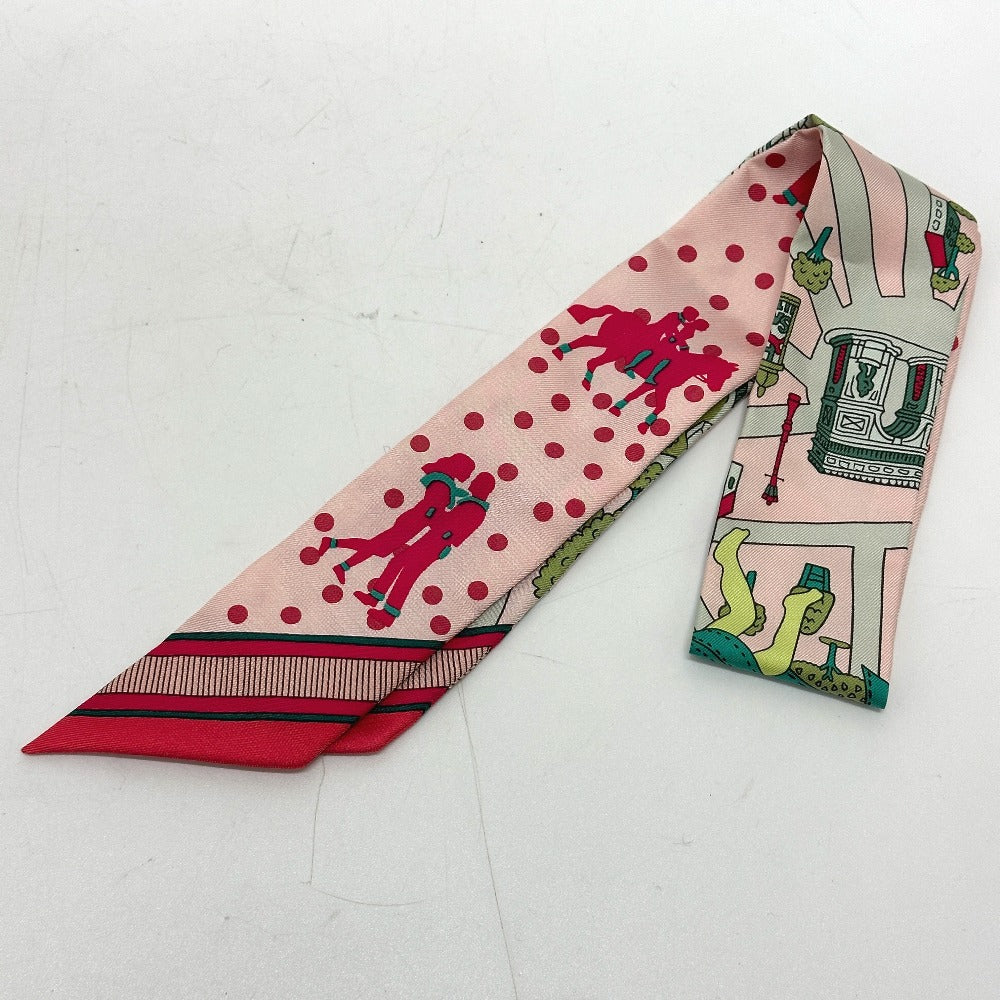 HERMES Twilly Silk Scarf for Women, Pink