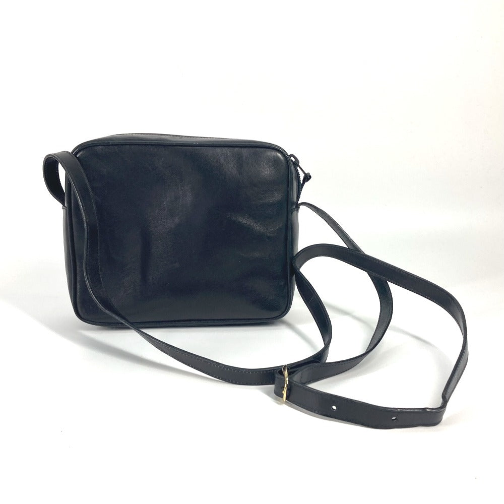 CELINE Vintage Carriage Hardware Crossbody Pochette Shoulder Bag in Black Leather for Women