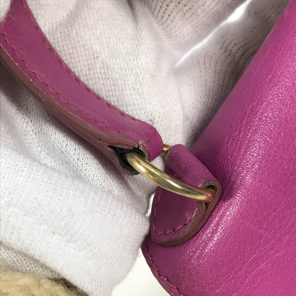 CELINE Mini Vintage Leather Handbag, Women's, Purple