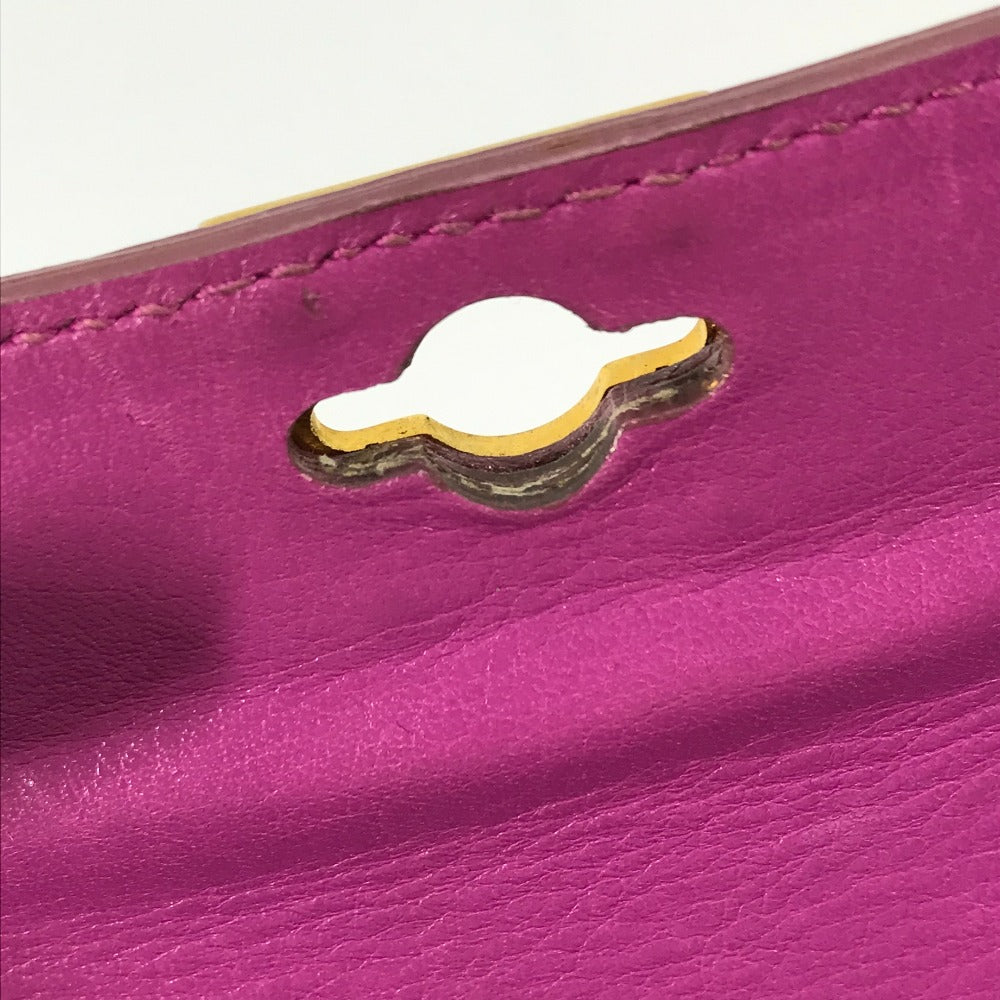 CELINE Mini Vintage Leather Handbag, Women's, Purple