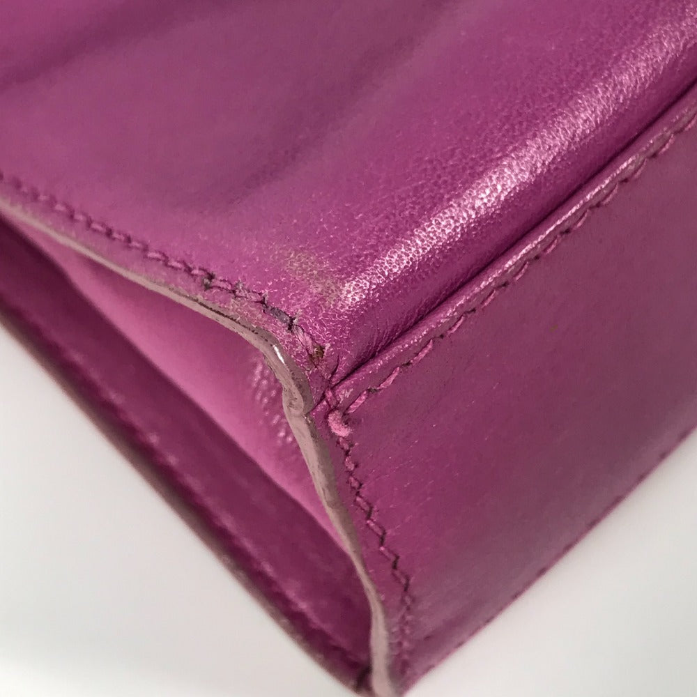 CELINE Mini Vintage Leather Handbag, Women's, Purple