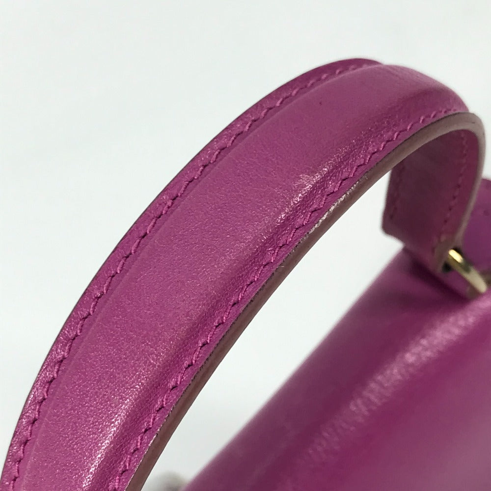 CELINE Mini Vintage Leather Handbag, Women's, Purple
