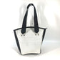 BVLGARI Logomania glitter two-tone tote bag, shoulder bag, canvas/leather, women's, white
