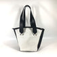 BVLGARI Logomania glitter two-tone tote bag, shoulder bag, canvas/leather, women's, white