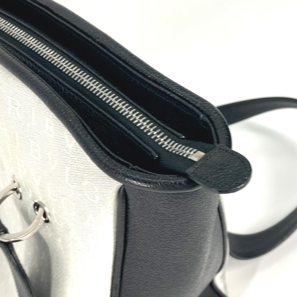 BVLGARI Logomania glitter two-tone tote bag, shoulder bag, canvas/leather, women's, white