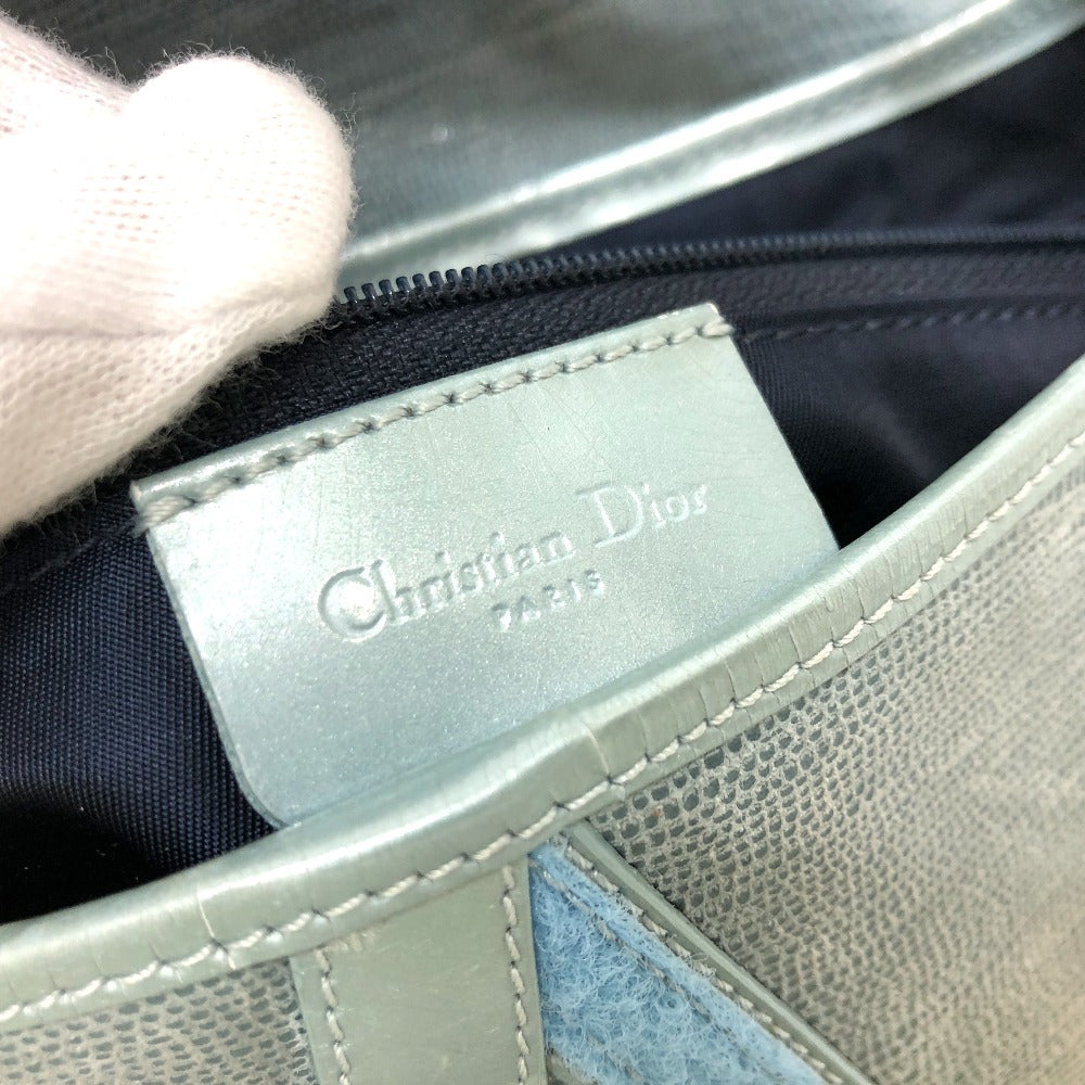 Christian Dior CD ロゴ 型押し サドルバッグ カバン ショルダーバッグ 肩掛け ハンドバッグ レザー レディース - brandshop-reference