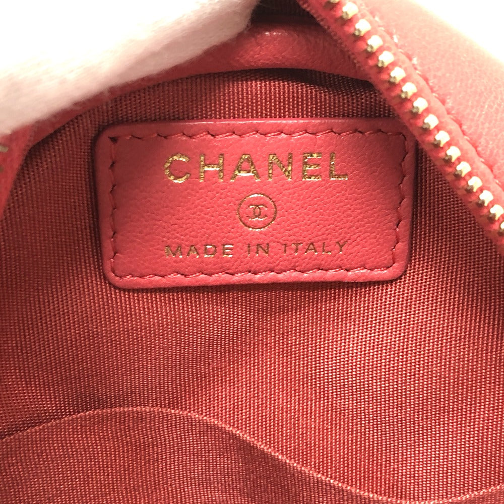 CHANEL CC Coco Mark Matelasse Mini Round Chain Bag, Pouch, Shoulder Bag, Lambskin, Women's, Pink