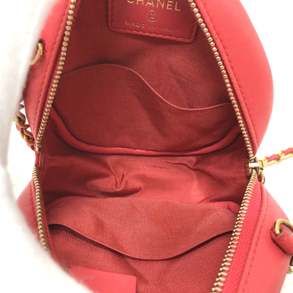 CHANEL CC Coco Mark Matelasse Mini Round Chain Bag, Pouch, Shoulder Bag, Lambskin, Women's, Pink