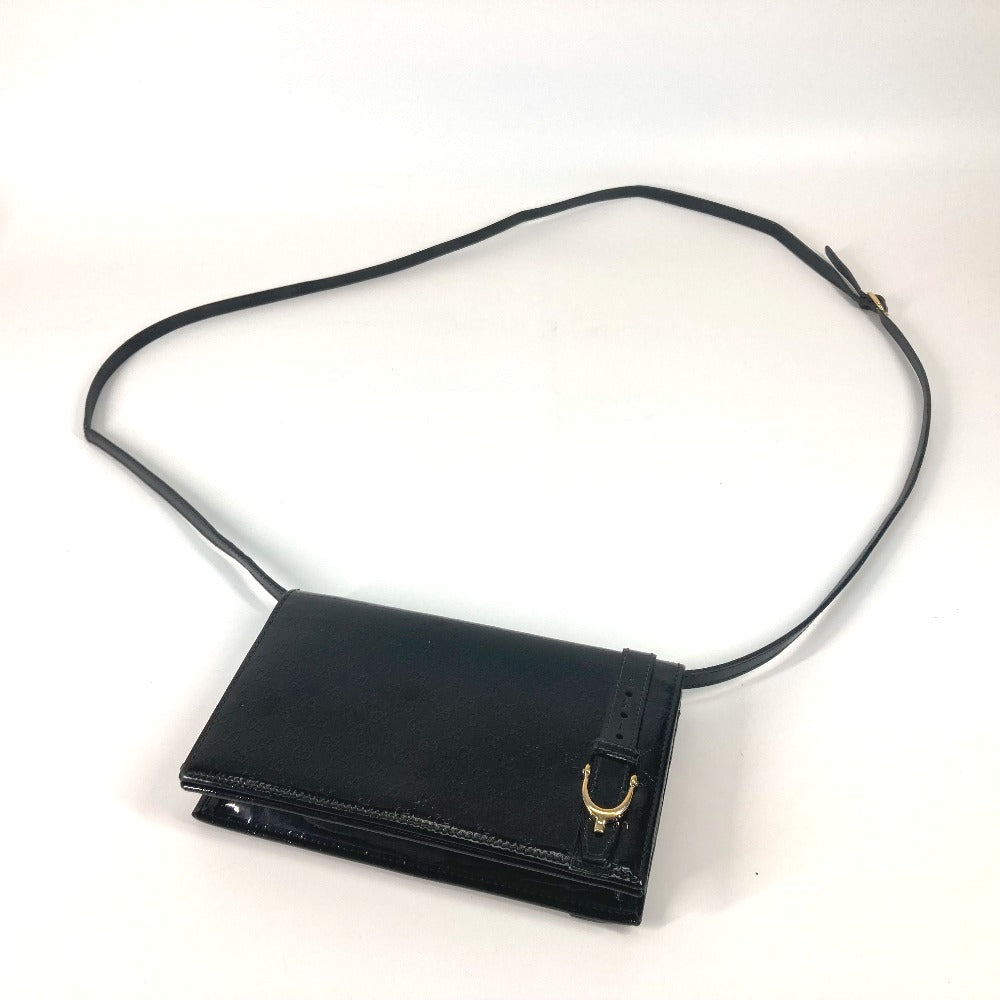 GUCCI 354086 GG マイクログッチ グッチニース カバン 斜め掛け ショルダーウォレット 長財布 ショルダーバッグ エナメル レディース ブラック