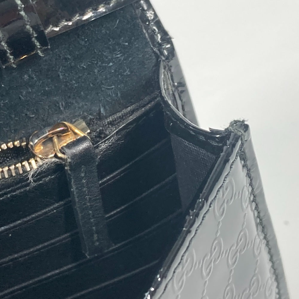GUCCI 354086 GG マイクログッチ グッチニース カバン 斜め掛け ショルダーウォレット 長財布 ショルダーバッグ エナメル レディース ブラック