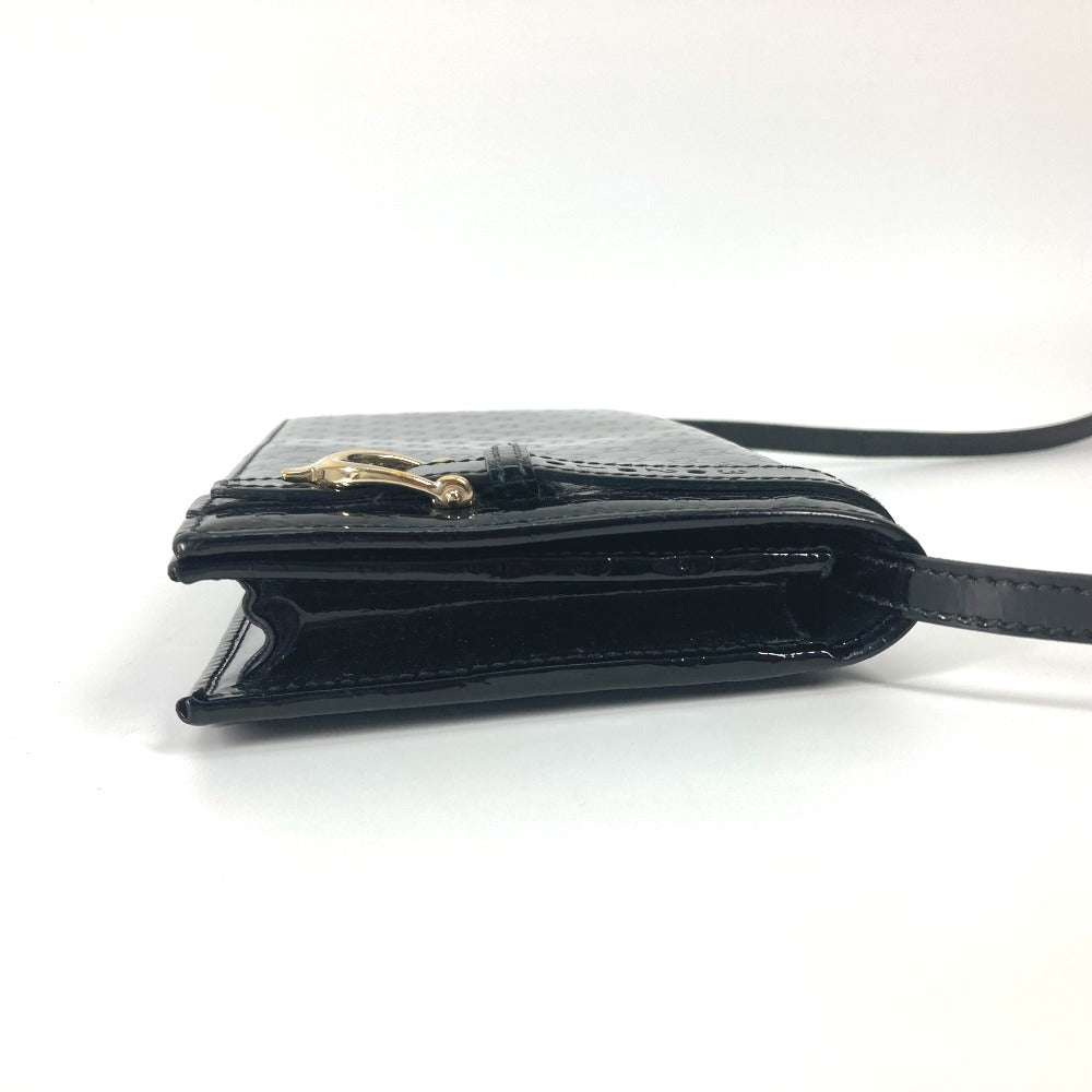GUCCI 354086 GG マイクログッチ グッチニース カバン 斜め掛け ショルダーウォレット 長財布 ショルダーバッグ エナメル レディース ブラック