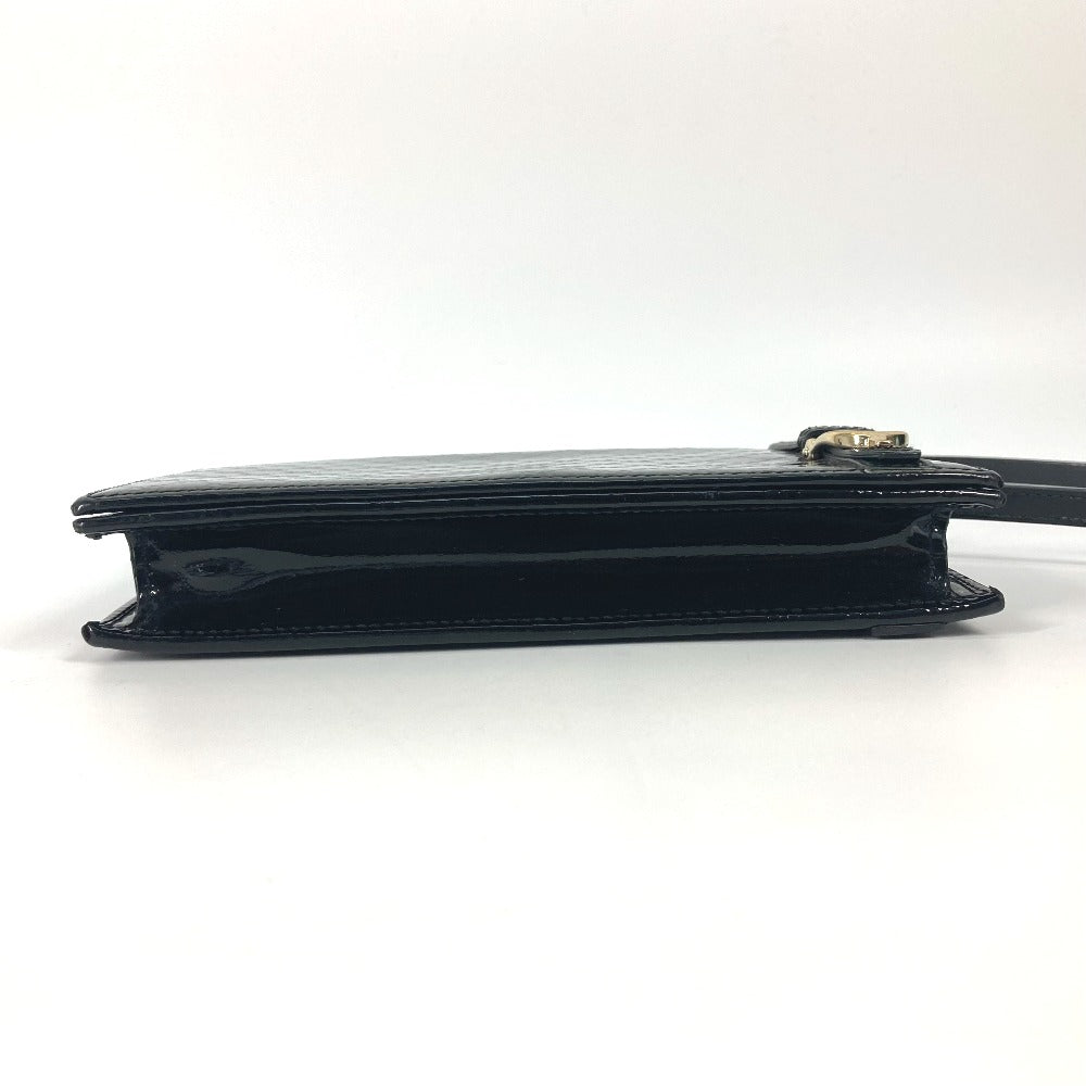 GUCCI 354086 GG マイクログッチ グッチニース カバン 斜め掛け ショルダーウォレット 長財布 ショルダーバッグ エナメル レディース ブラック