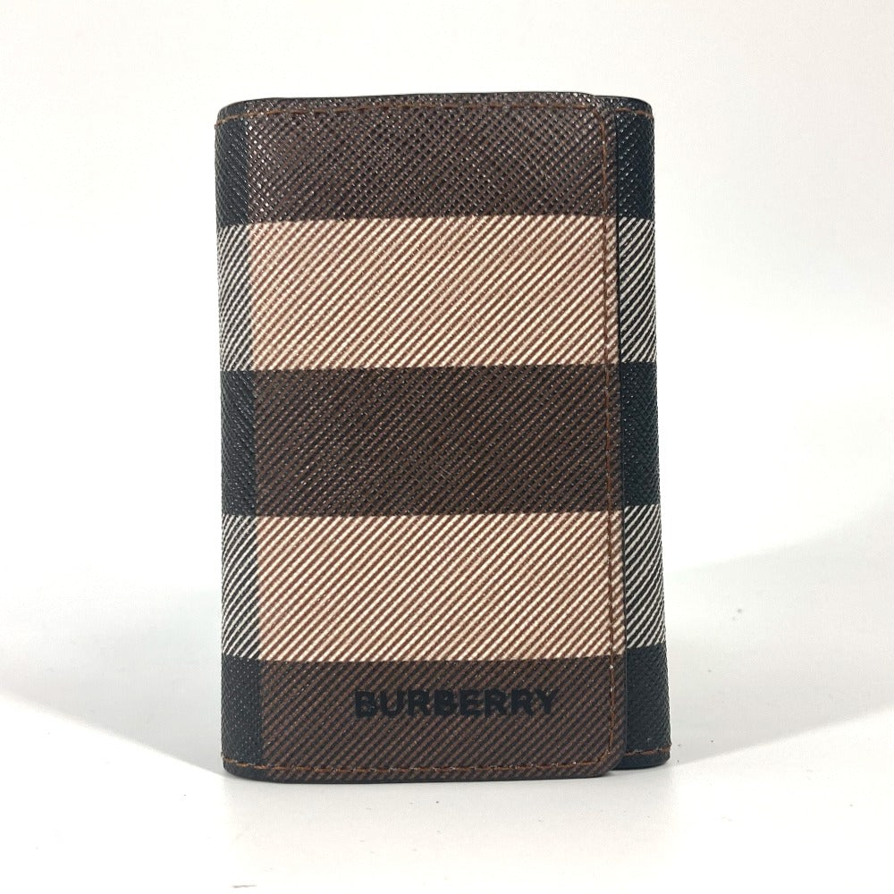 BURBERRY ボーダー チェック 6連 鍵 Dリング付き キーケース PVC レディース - brandshop-reference