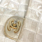 CHANEL Coco Mark CC Chocobar Double Chain Crossbody Shoulder Bag Canvas Women's Beige