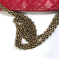 CHANEL CC Coco Mark Matelasse Quilted Mini Boston Bag with Double Chain, Lambskin, Women's, Red
