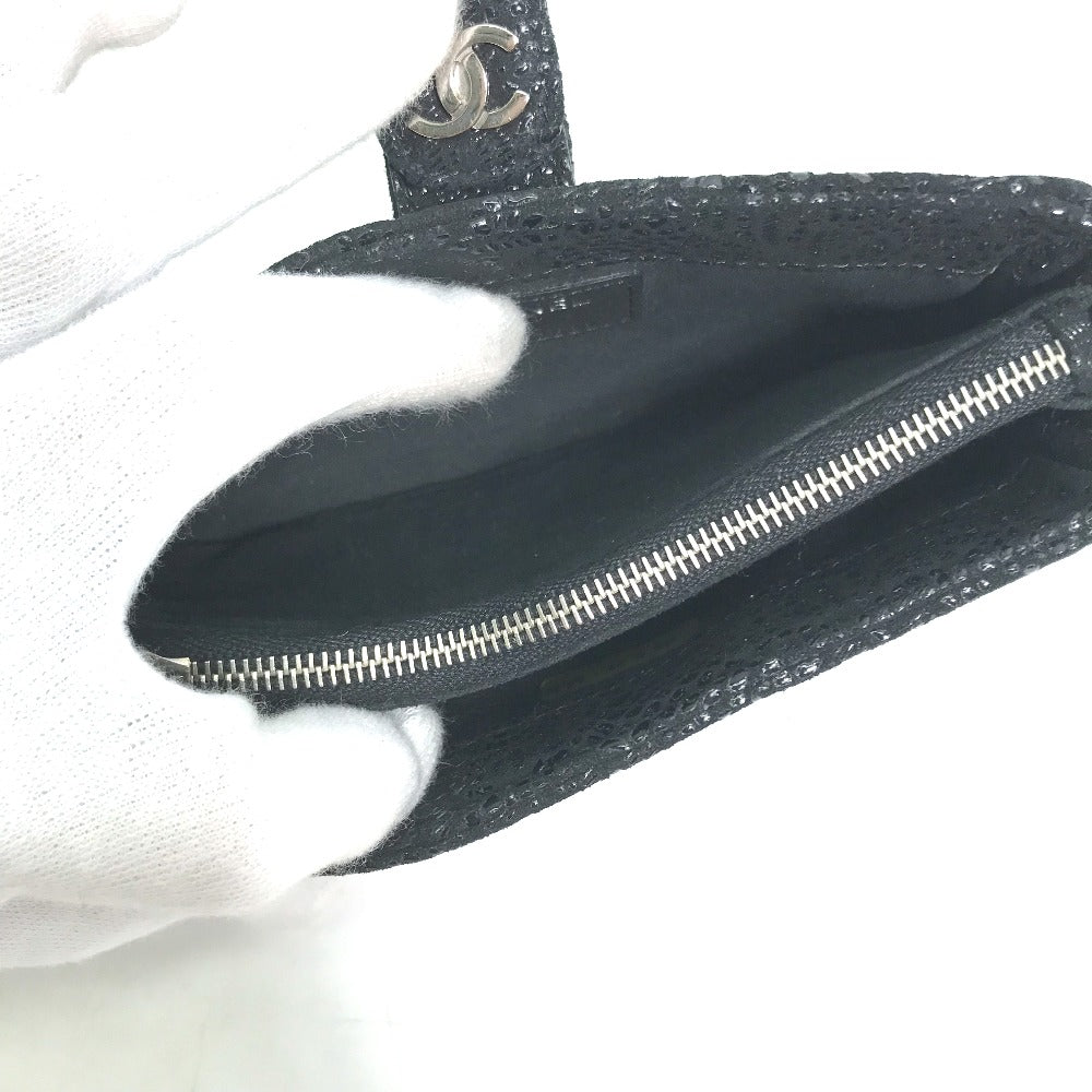 CHANEL ココマーク CC コインケース ポーチ レザー レディース ブラック