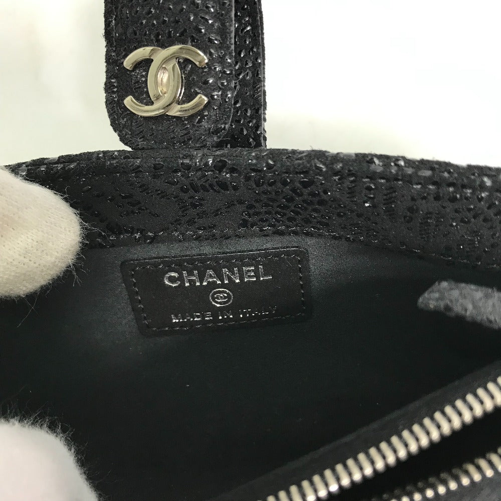 CHANEL ココマーク CC コインケース ポーチ レザー レディース ブラック