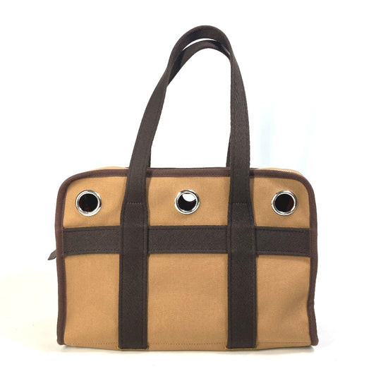 HERMES H800639EK01 Pet Dog Tote Bag for Small Dogs (Under 5kg) - Dog Carrier/Bag/Pet Carrier/Boston Bag - Nylon, Unisex, Fauve/Fou, Brown