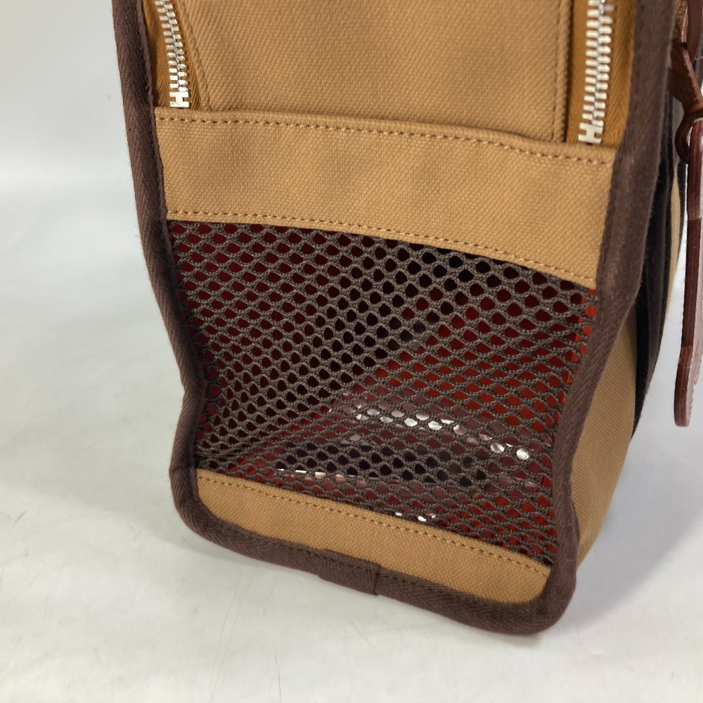 HERMES H800639EK01 Pet Dog Tote Bag for Small Dogs (Under 5kg) - Dog Carrier/Bag/Pet Carrier/Boston Bag - Nylon, Unisex, Fauve/Fou, Brown