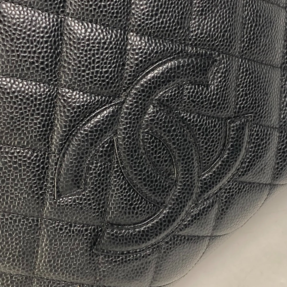 CHANEL CC ココマーク マトラッセ キルティング Wチェーン トートバッグ カバン ショルダーバッグ キャビアスキン レディース ブラック - brandshop-reference