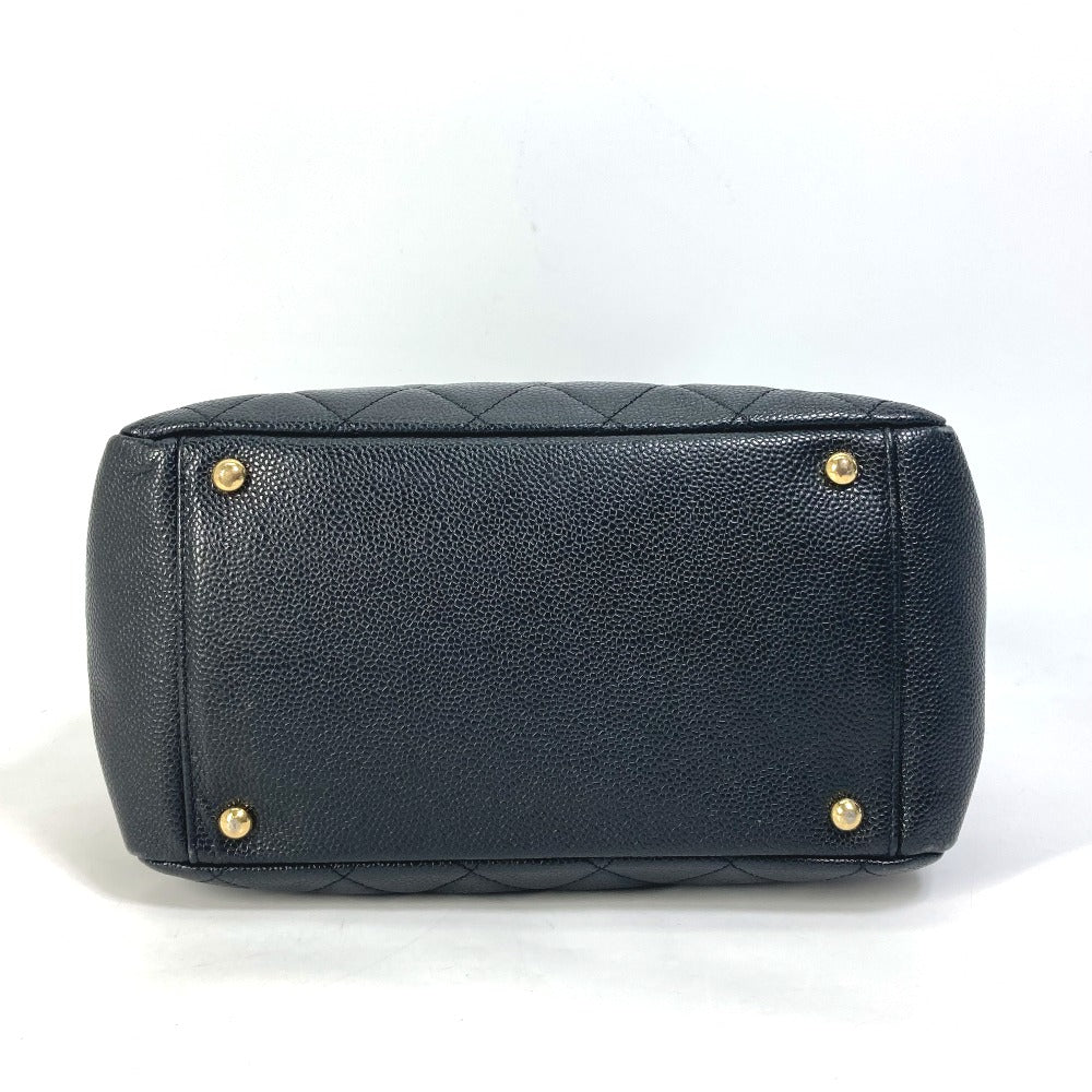 CHANEL CC ココマーク マトラッセ キルティング Wチェーン トートバッグ カバン ショルダーバッグ キャビアスキン レディース ブラック - brandshop-reference