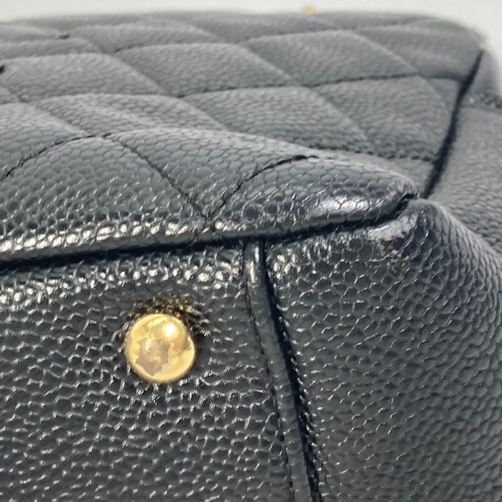 CHANEL CC ココマーク マトラッセ キルティング Wチェーン トートバッグ カバン ショルダーバッグ キャビアスキン レディース ブラック - brandshop-reference