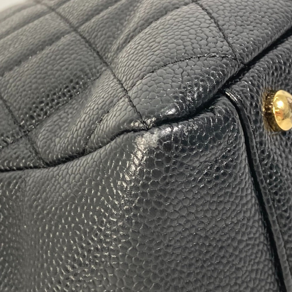CHANEL CC ココマーク マトラッセ キルティング Wチェーン トートバッグ カバン ショルダーバッグ キャビアスキン レディース ブラック - brandshop-reference