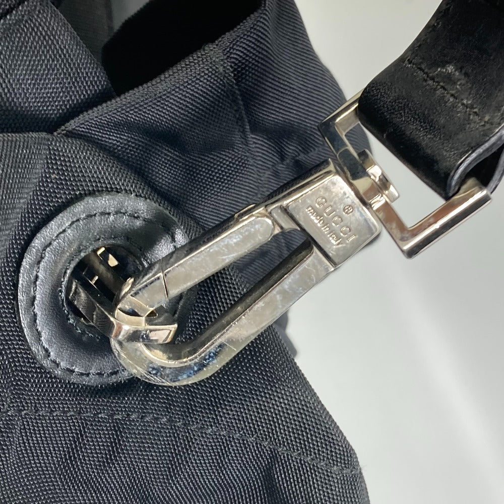 GUCCI 019.0585 ロゴ バックパック リュックサック ナイロン/レザー メンズ ブラック