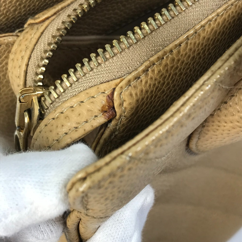 CHANEL Chevron V-Stitch Vintage Tote Bag, Caviar Leather, Beige