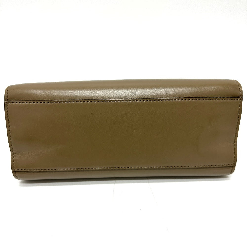 GUCCI 470271 Bamboo Faux Pearl Leather Handbag, Brown, Women's