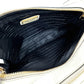 PRADA Crossbody Pochette Bag with Logo, Double Zipper, Shoulder Bag, Leather, Women's, White