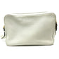 PRADA Crossbody Pochette Bag with Logo, Double Zipper, Shoulder Bag, Leather, Women's, White