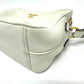 PRADA Crossbody Pochette Bag with Logo, Double Zipper, Shoulder Bag, Leather, Women's, White