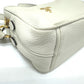 PRADA Crossbody Pochette Bag with Logo, Double Zipper, Shoulder Bag, Leather, Women's, White