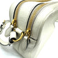PRADA Crossbody Pochette Bag with Logo, Double Zipper, Shoulder Bag, Leather, Women's, White
