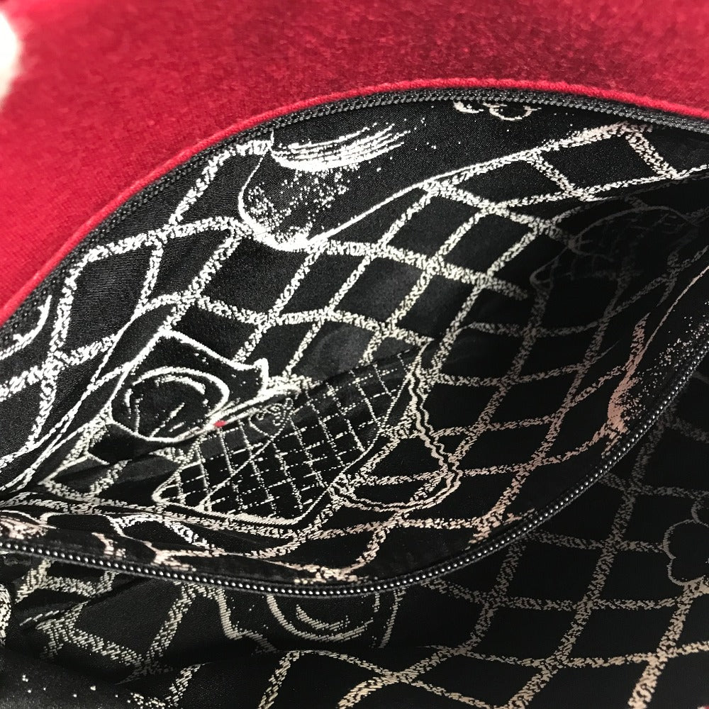 CHANEL ポシェット CC ココマーク マトラッセ キルティング カバン 斜め掛け ショルダーバッグ コットン レディース レッド