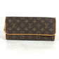 LOUIS VUITTON M51852 モノグラム ポシェットツインGM 2WAYバッグ クラッチバッグ 斜め掛け カバン ショルダーバッグ モノグラムキャンバス レディース ブラウン