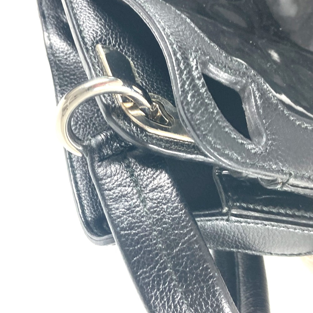 CARTIER マルチェロ トートバッグ カバン 縦型 肩掛け ショルダーバッグ エナメル レディース ブラック