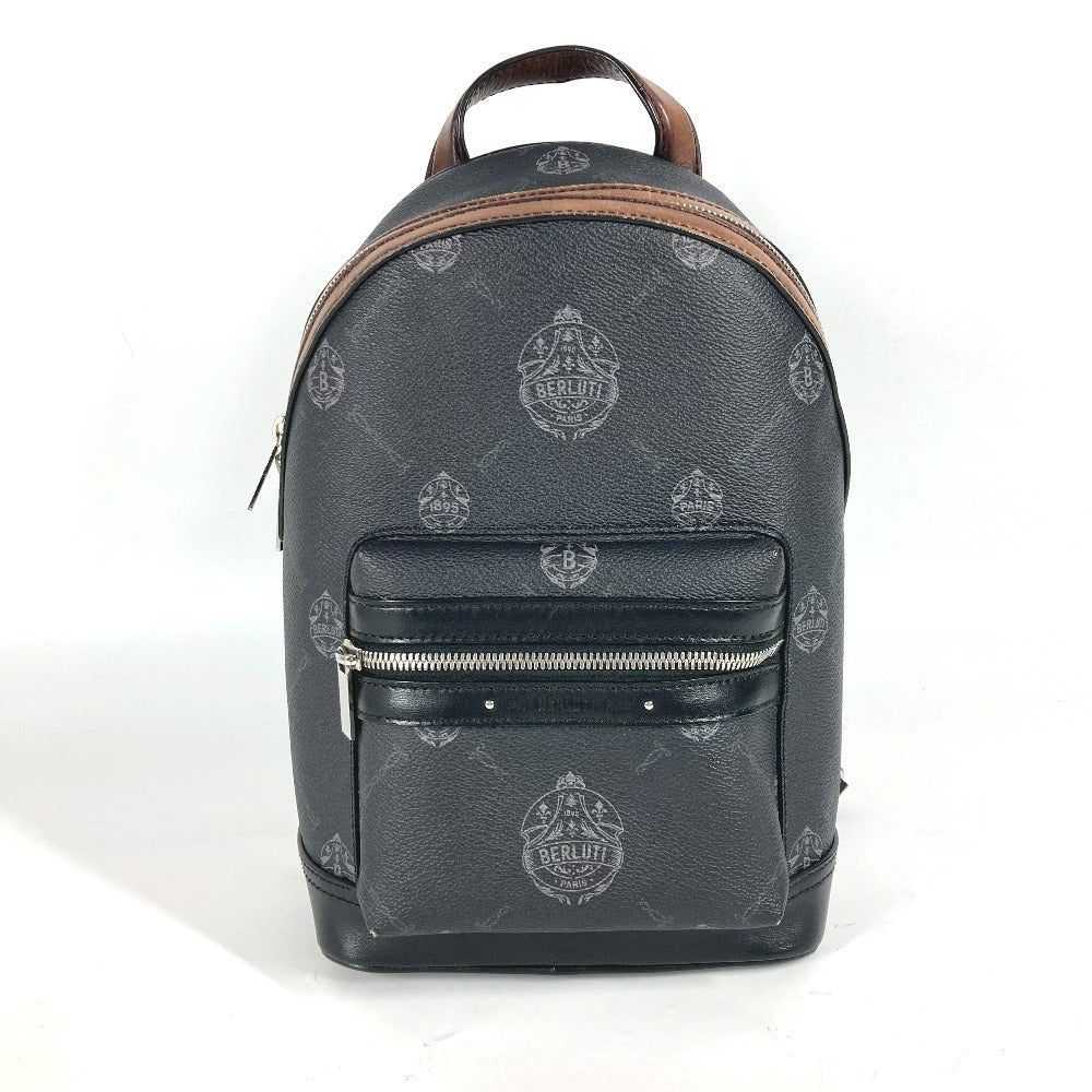 Berluti Logo Crossbody Shoulder Bag in PVC/Leather, Men's, Black