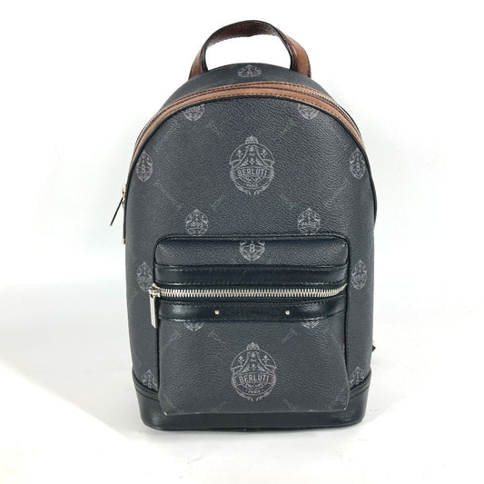 Berluti Logo Crossbody Shoulder Bag in PVC/Leather, Men's, Black