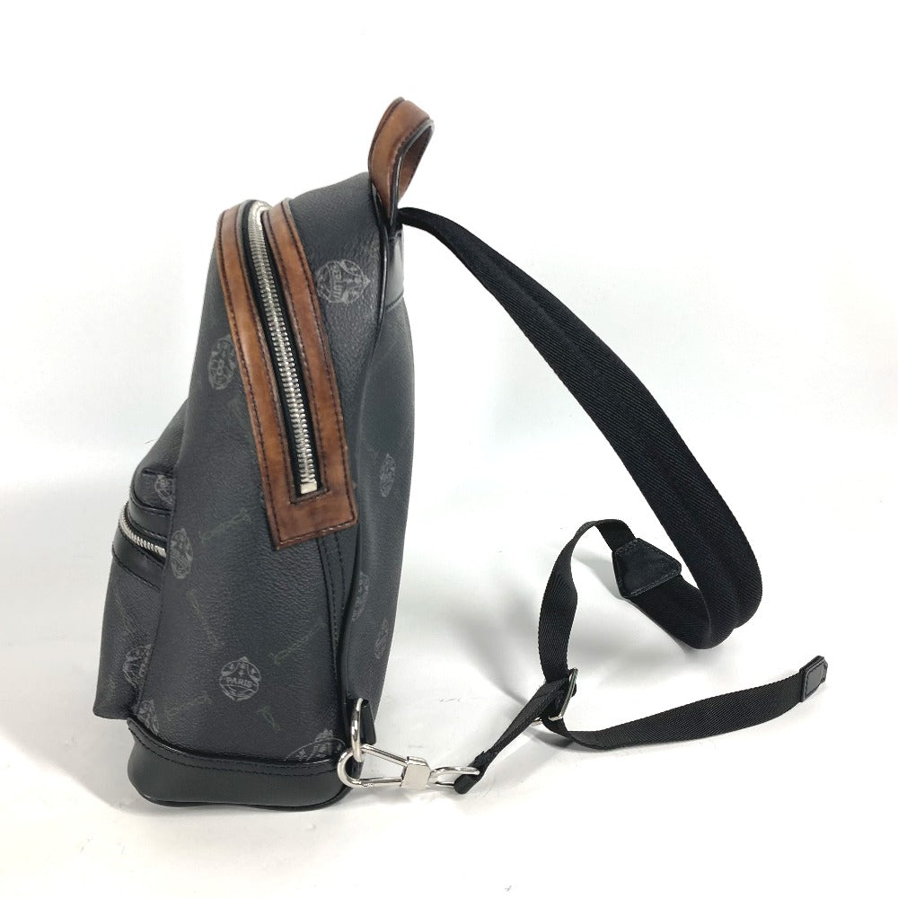Berluti Logo Crossbody Shoulder Bag in PVC/Leather, Men's, Black